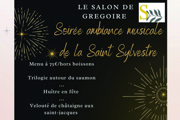 Soirée ambiance musicale de la Saint-Sylvestre au Restaurant "Le Salon de Grégoire" !