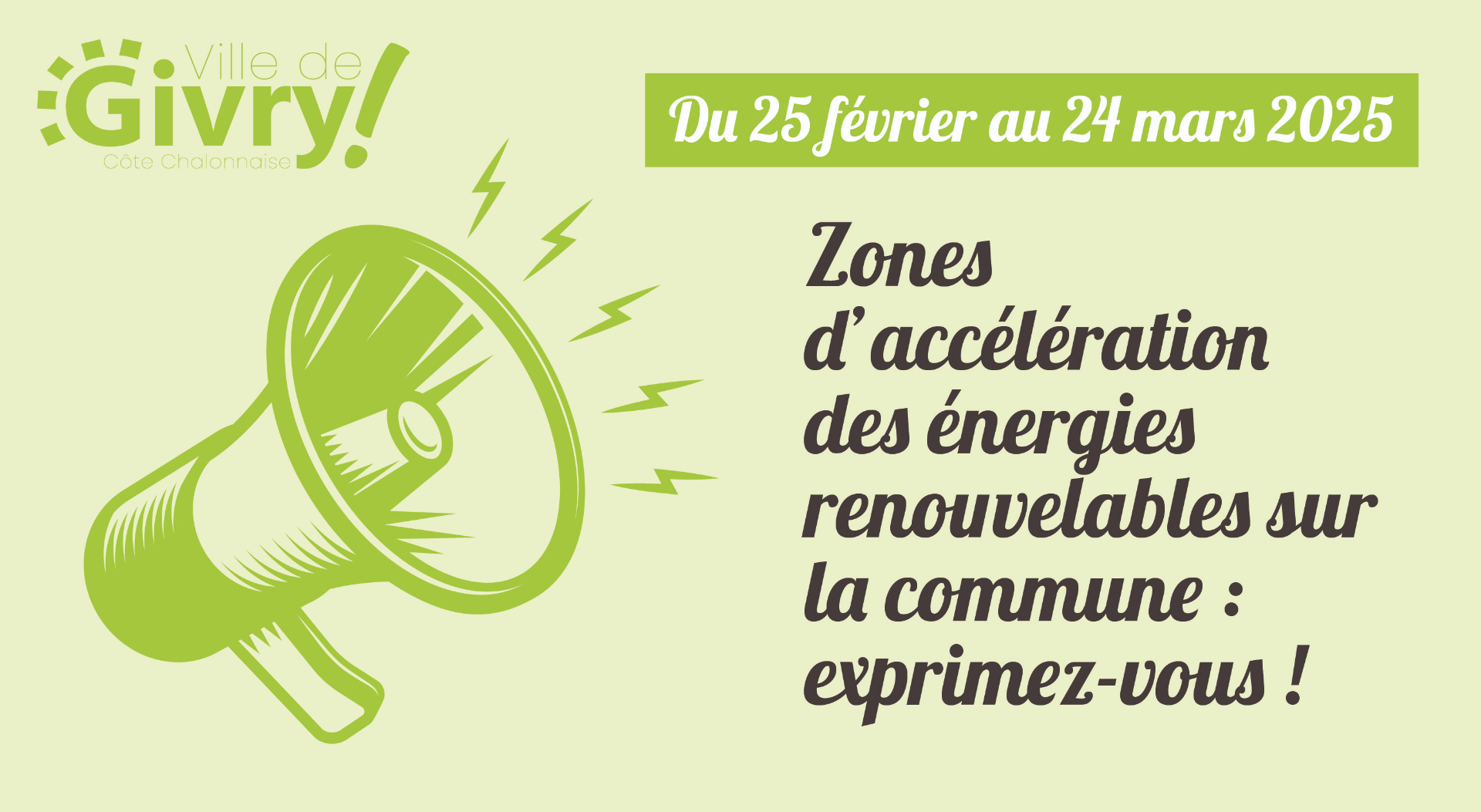 Du 25 février au 24 mars, exprimez-vous sur les Zones d’accélération des énergies renouvelables (ZAEnR) définies à Givry !