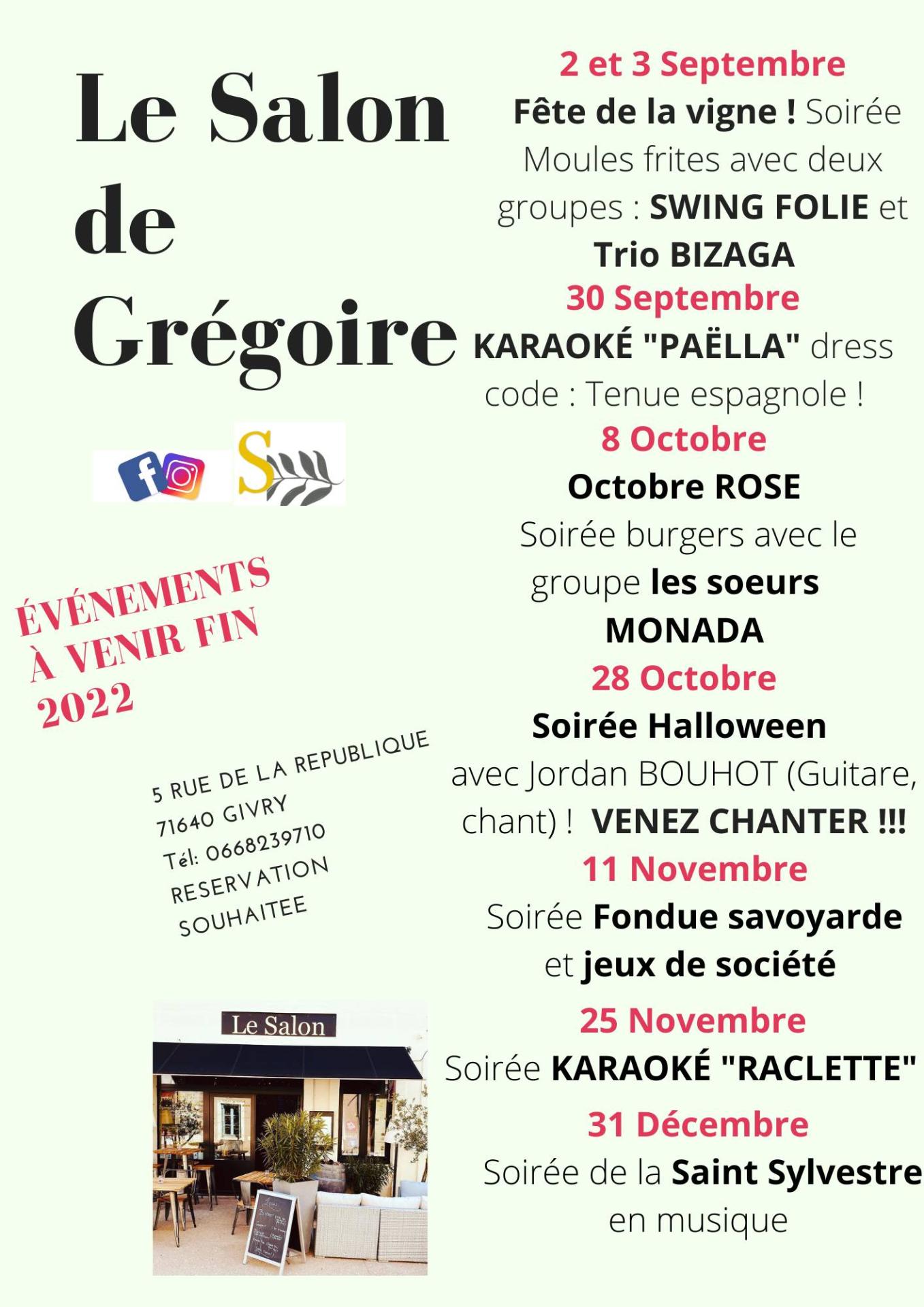 Karaoké «Paëlla» au Restaurant " Le Salon de Grégoire"